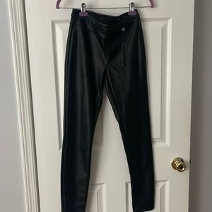 Faux pull on leather tights